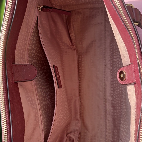 Kate Spade Bristol Drive Ostrich Cherrywood bag 2 Way Bag - Picture 3 of 15